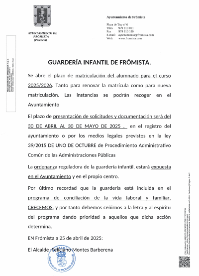 GUARDER&Iacute;A INFANTIL DE FR&Oacute;MISTA