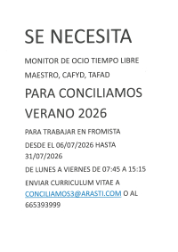 OFERTA DE EMPLEO PROGRAMA CONCILIAMOS