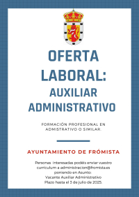 OFERTA DE EMPLEO: AUXILIAR ADMINISTRATIVO