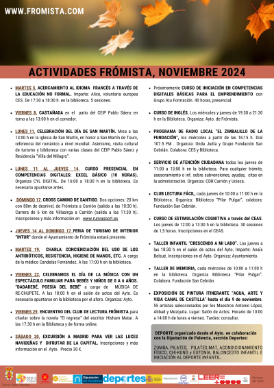HOJA INFORMATIVA DEL MES DE NOVIEMBRE