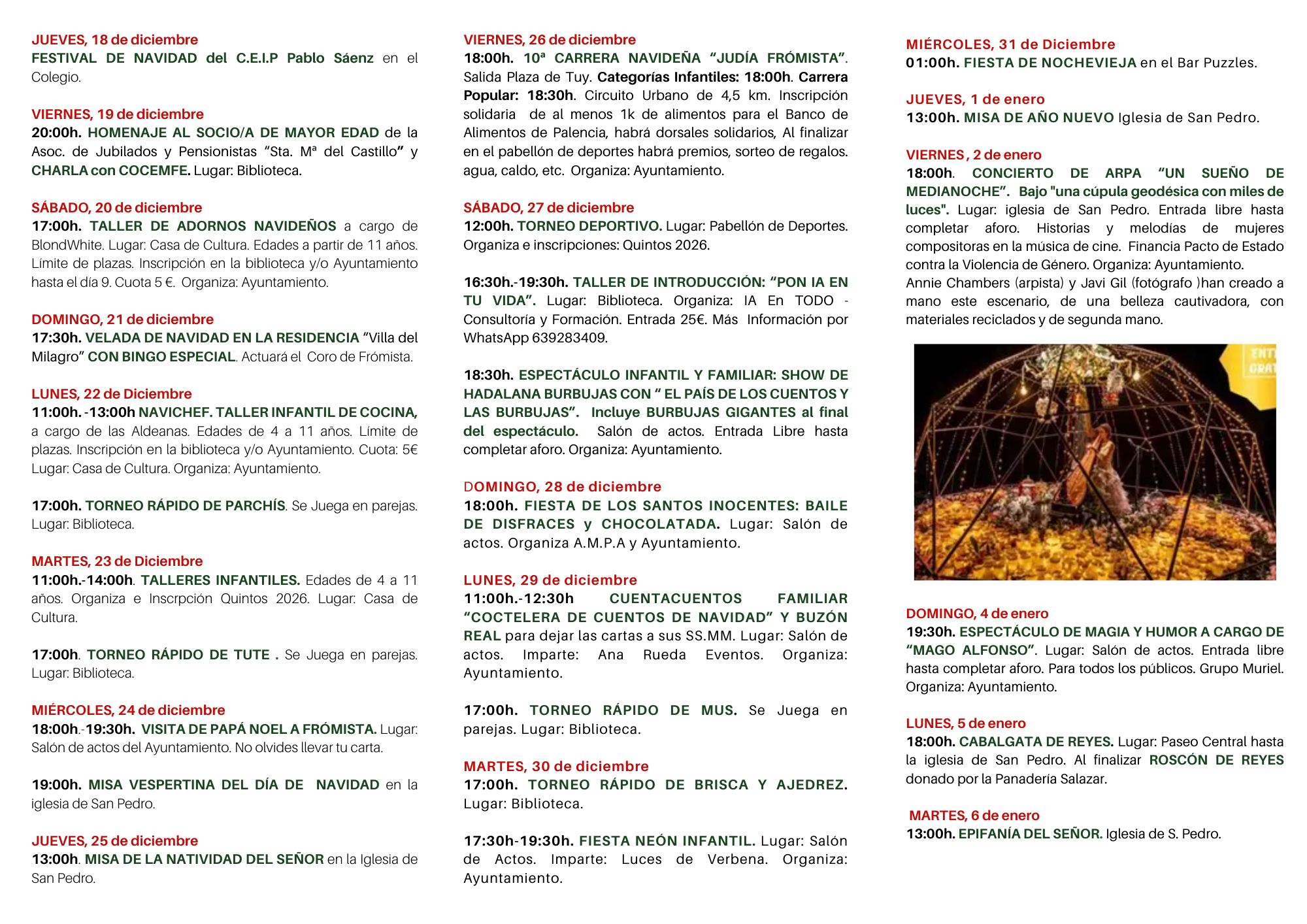 PROGRAMA DE NAVIDAD 2025/2026 FRÓMISTA