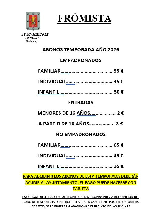 ABONOS PISCINA VERANO 2026